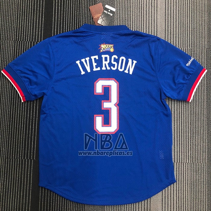 Camiseta Manga Corta All Star 2009 Allen Iverson NO 3 Azul